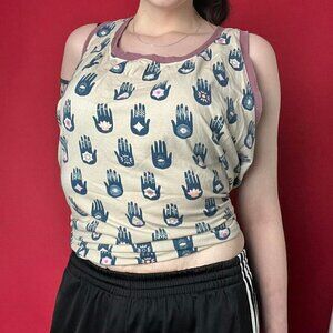 Hand sewn thick strap hamsa hand tank top​​​​​​​​​​​​